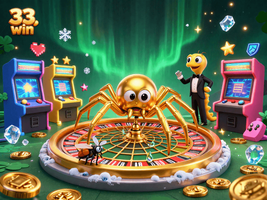 Experience the thrill of betting on the vibrant 33 win roulette wheel in a dynamic casino scene.