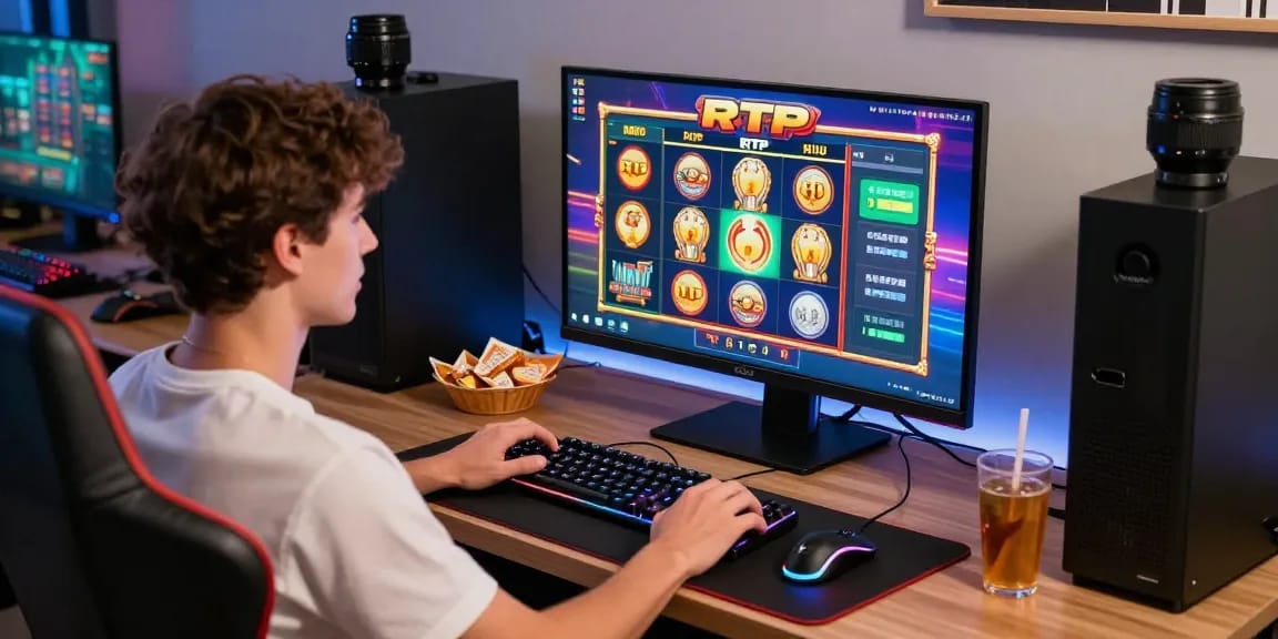 Pengalaman bermain sulap 338 dengan grafis slot warna-warni dan aksesori gaming yang menarik.