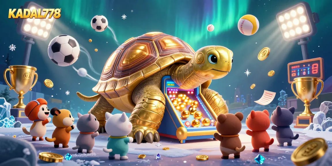 KADAL778 invites players to enjoy thrilling gaming experiences as golden tortoise pinball awaits action.