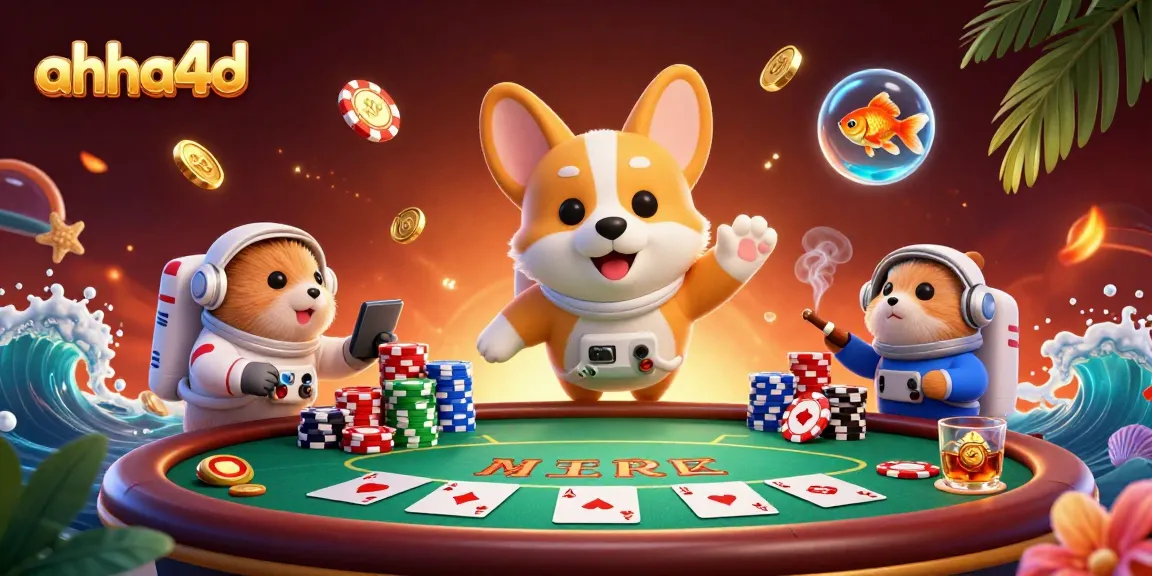 Experience the thrill of ahha4d as a corgi astronaut navigates a vibrant casino in zero gravity.