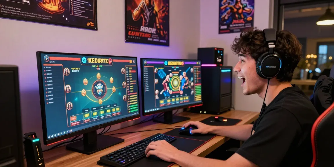 Pemain sedang menikmati pertandingan Kediritoto di tengah suasana gaming yang ceria dan penuh semangat.