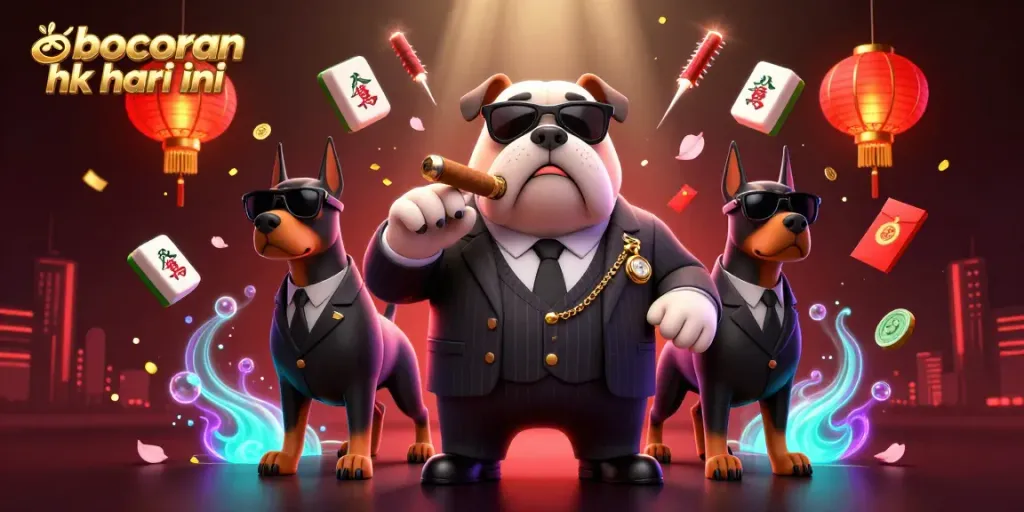 Bocoran hk hari ini dalam ilustrasi kasino 3D dengan karakter mafia dan elemen judi.
