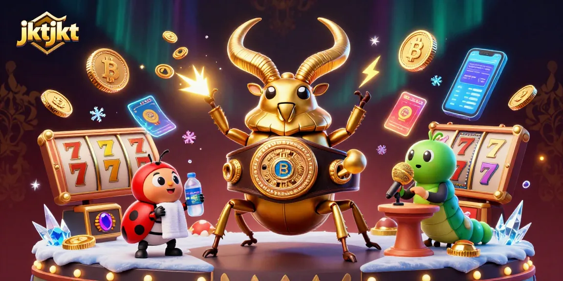 JKTJKT menyajikan atmosfer permainan slot dengan karakter unik dalam ilustrasi 3D yang menarik.