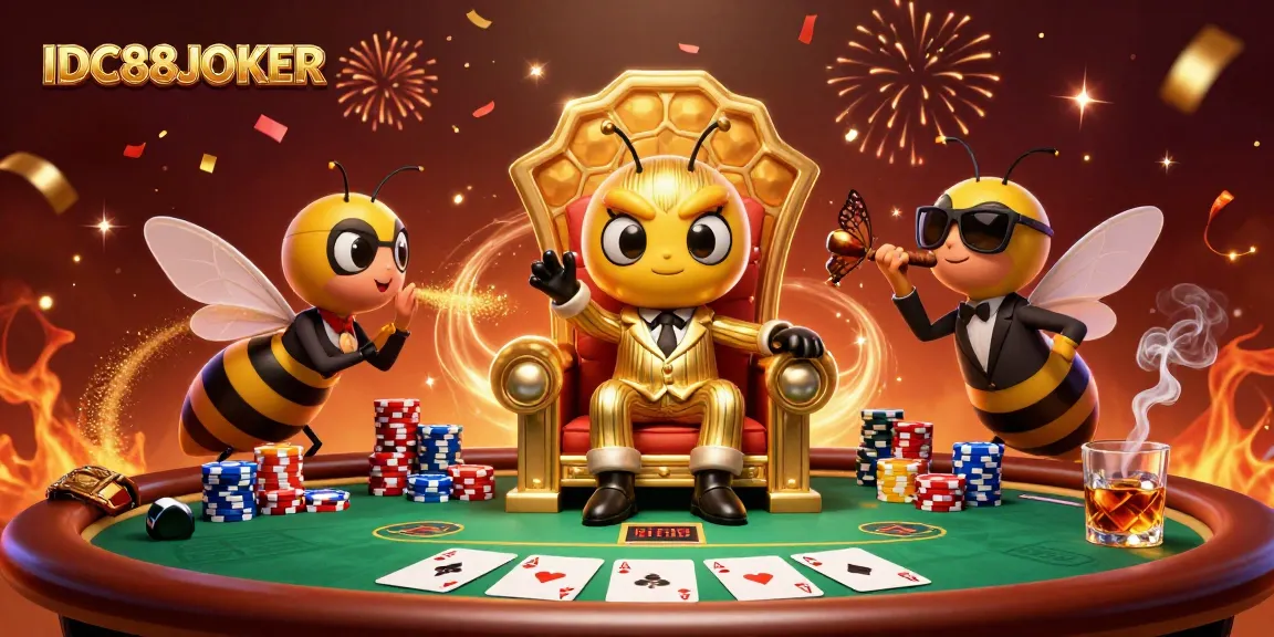 Engage with the dynamic gaming experience at IDC88JOKER, showcasing winning poker strategies and vibrant casino visuals.