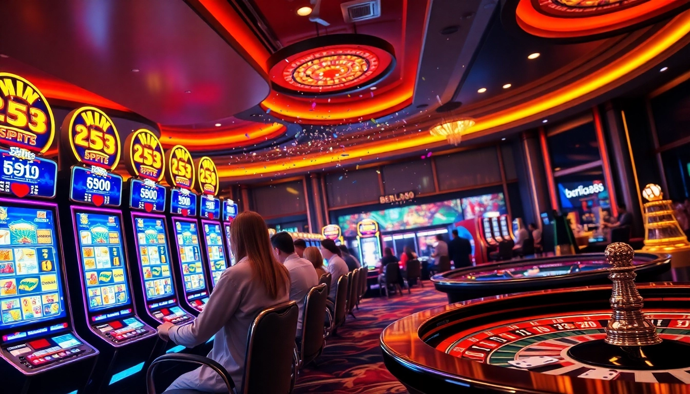 Players enjoying the excitement of gambling at BERLIAN 888 slot machines with dazzling jackpots.