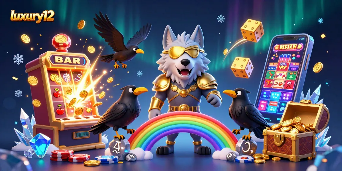 Experience luxury12 slot excitement in a vibrant Norse mythology-themed casino scene.