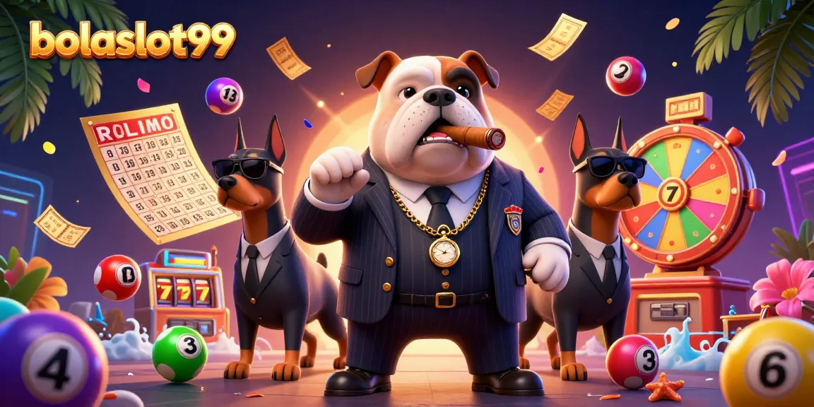 Engage in thrilling gameplay with bolaslot99, featuring vibrant lottery elements and a mafia-themed scene.
