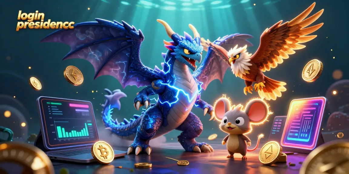 Engage in winning strategies with login presidencc showcased in vibrant 3D cartoon illustration.
