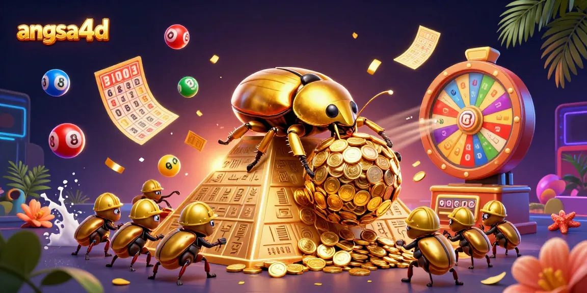 Join the excitement of angsa4d with golden coins and vibrant lottery elements in a thrilling casino scene.
