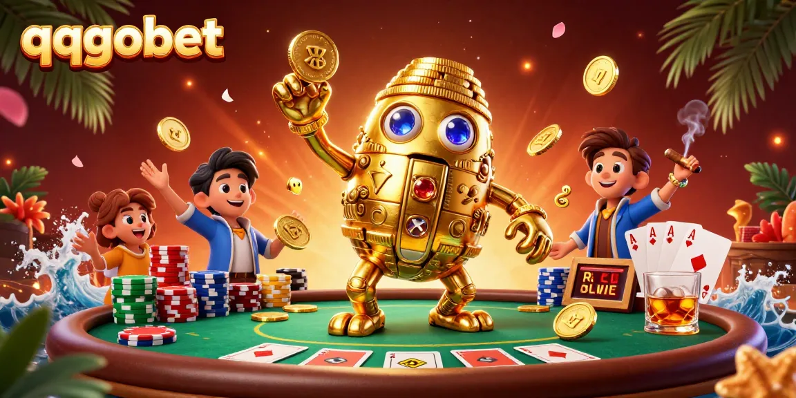 Selamat datang di qqgobet, nikmati pengalaman permainan poker dengan tampilan golem emas 3D penuh warna.
