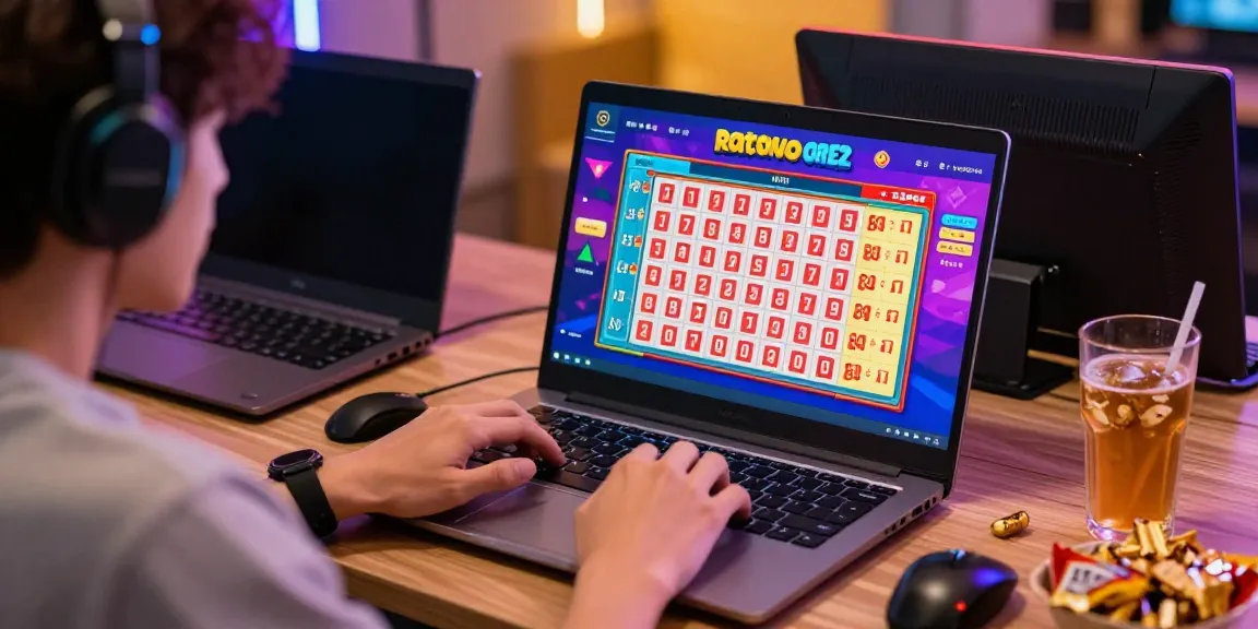 Pengguna ratutogel memainkan permainan slot dengan antusias, dilengkapi dengan perangkat modern dan suasana nyaman.