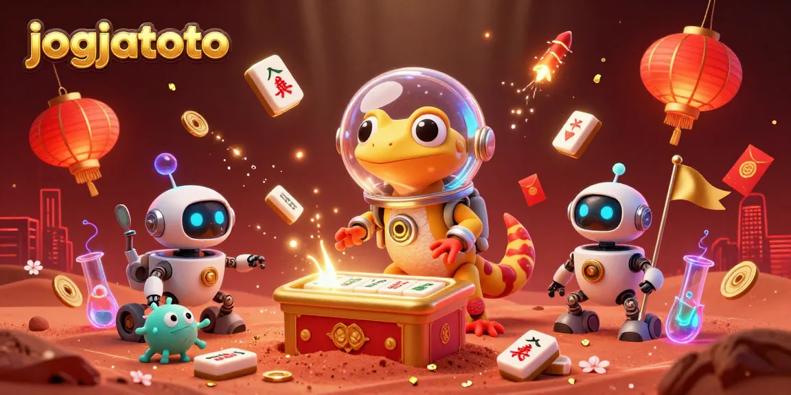 Experience the excitement of jogjatoto in this dynamic 3D illustration showcasing a vibrant casino adventure.