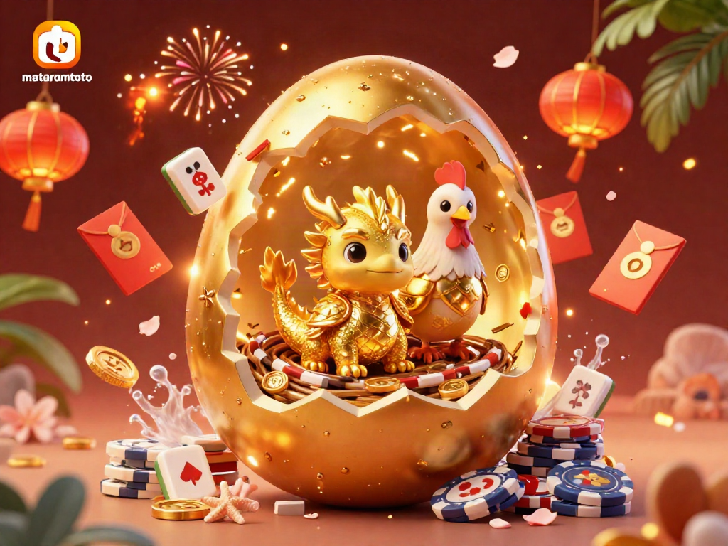 Engage in thrilling excitement with mataramtoto's immersive golden dragon and poker chip scene.