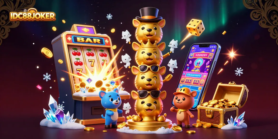 Experience the thrill of winning big with IDC88JOKER in this vibrant casino scene.