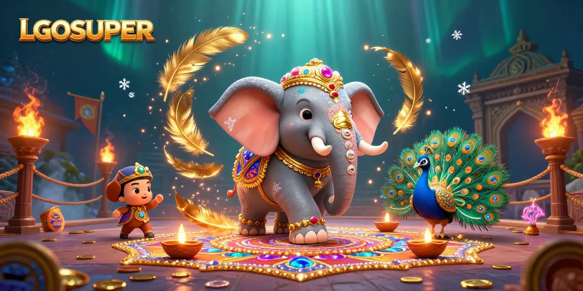 Experience thrilling wins with LGOSUPER's vibrant casino world in this captivating 3D illustration.