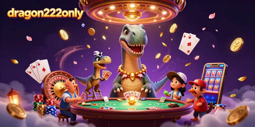 Experience thrilling gameplay with dragon222only's vibrant casino scene featuring unique animated characters.
