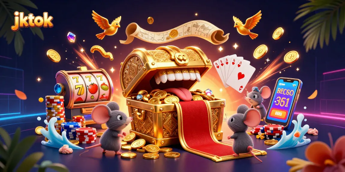 Menangkan hadiah besar di jktok dengan mesin slot dan tumpukan chip berwarna-warni