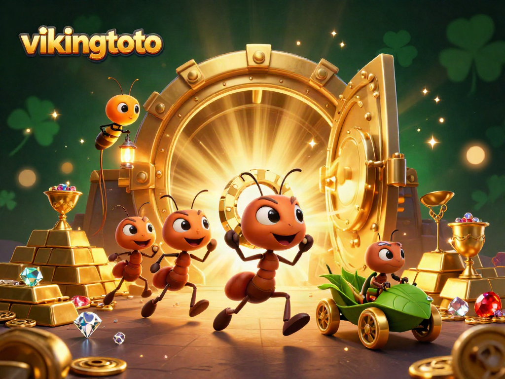 Engage in exciting vikingtoto gameplay as ants conduct a heist of a gigantic poker chip.