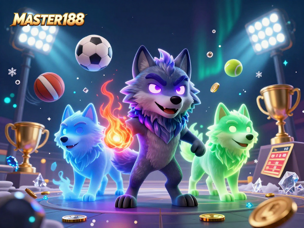 Experience thrilling sports betting at MASTER188 with ghostly wolf leaders and dynamic game elements.