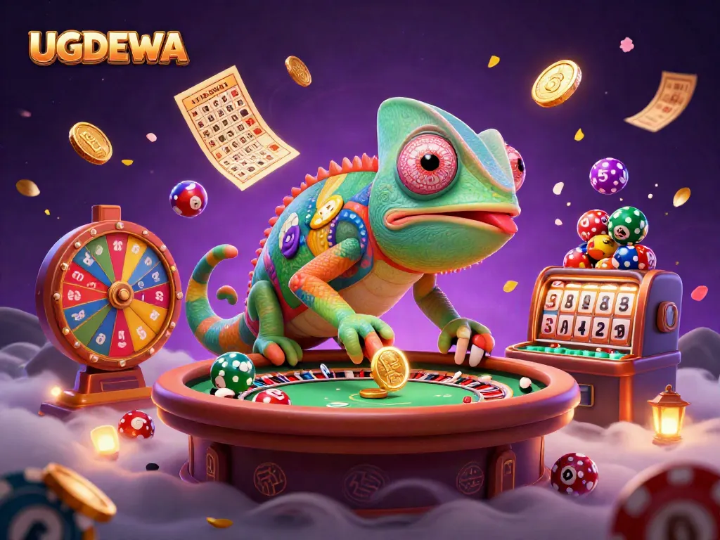 Experience thrilling gaming dynamics at UGDEWA with vibrant lottery balls and casino elements