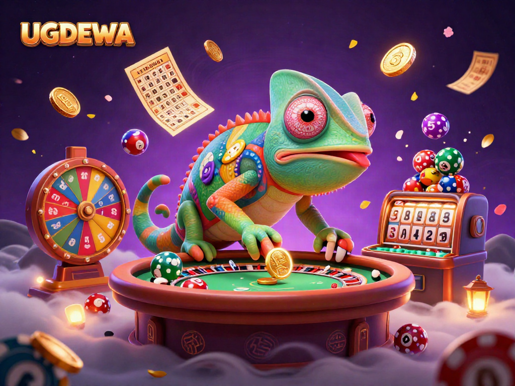 Experience thrilling gaming dynamics at UGDEWA with vibrant lottery balls and casino elements
