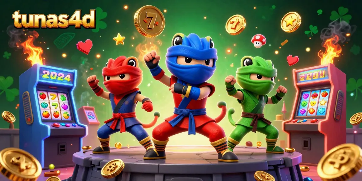 Engage with tunas4d's vibrant ninja chameleons showcasing thrilling slot gameplay amidst dynamic animations.