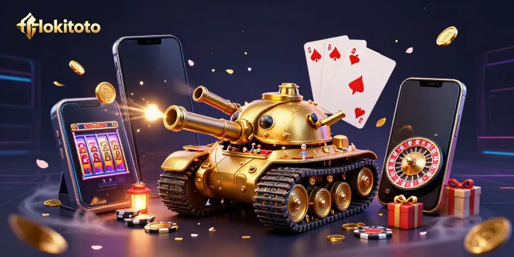 Experience fun at the miniature casino inside the golden beetle tank, showcasing flokitoto.