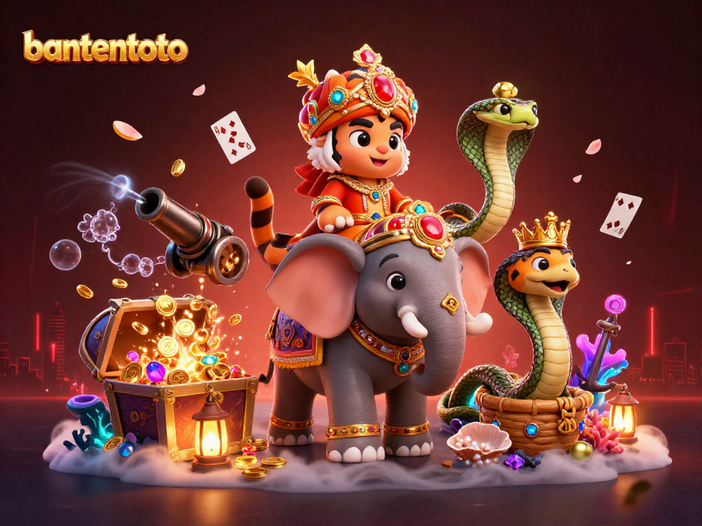 Mengakses pengalaman bantentoto dengan ilustrasi fitur menarik dari mahkota rubi raja harimau dan aksesoris berdimensi tinggi.