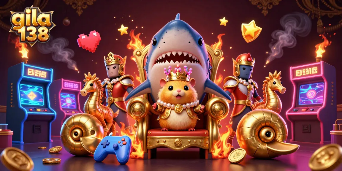 Menangkan jackpot dengan gila 138 dalam ilustrasi 3D kasino berwarna-warni.