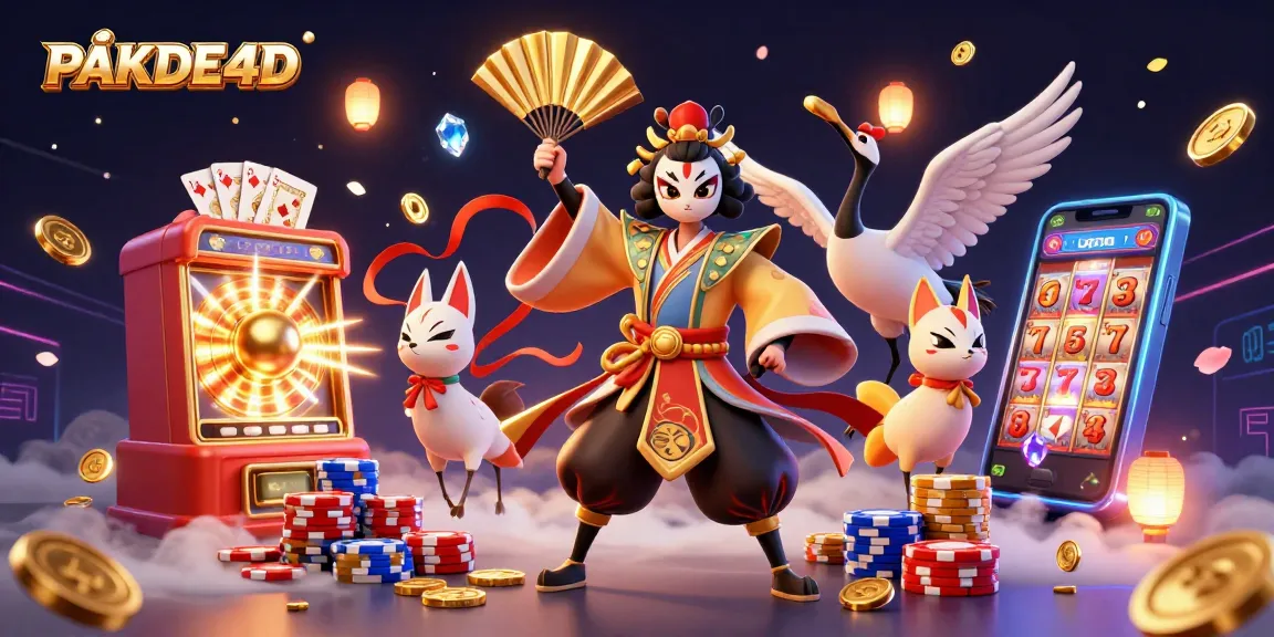 Engage with PAKDE4D through vibrant digital art showcasing interactive lottery gaming experience.