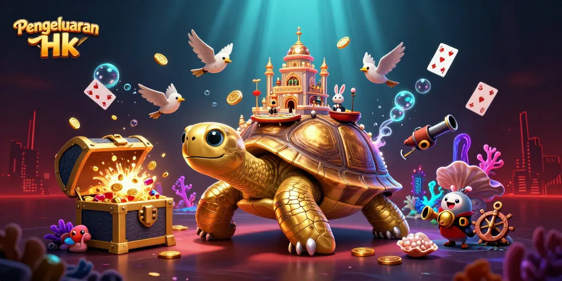 Experience Pengeluaran Hk with dynamic casino action featuring a golden tortoise and rabbit dealer.