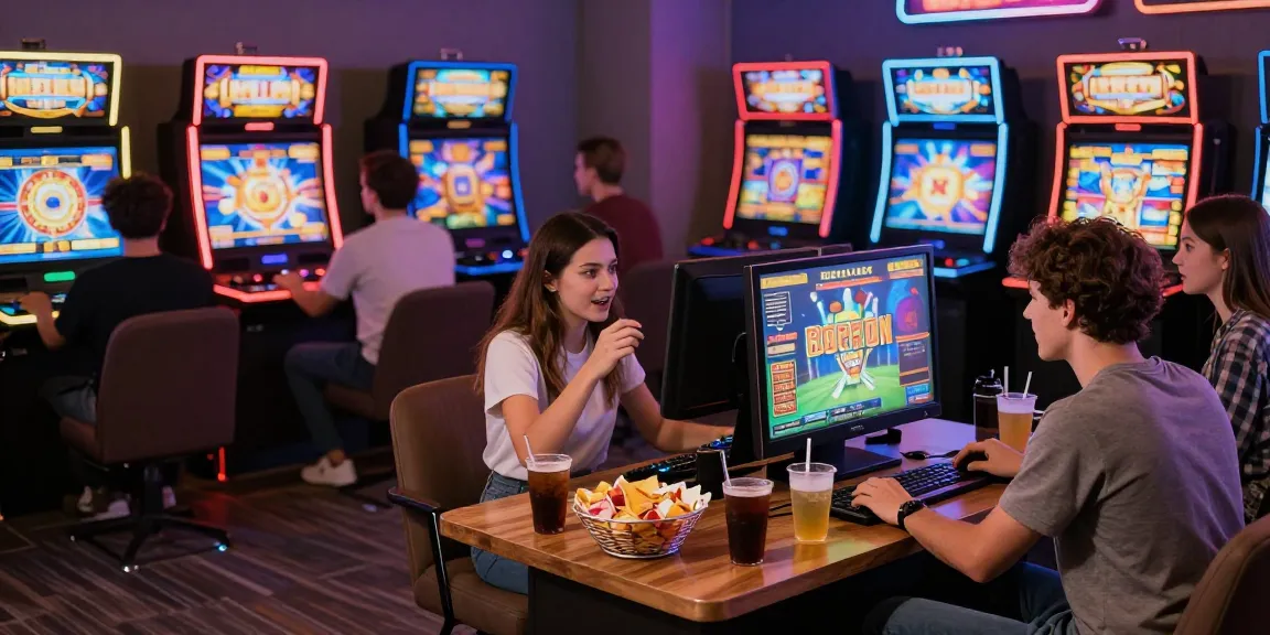 Pengalaman bermain slot yang menyenangkan di lounge game dengan teman-teman.