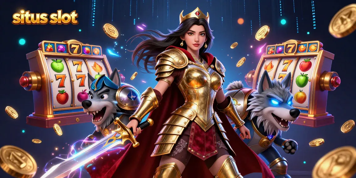 Engage with the thrilling situs slot experience, where luck meets strategy in an electrifying casino scene.