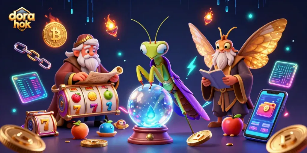 Permainan slot dora hok dengan karakter kartun menghipnotis di arena kasino.