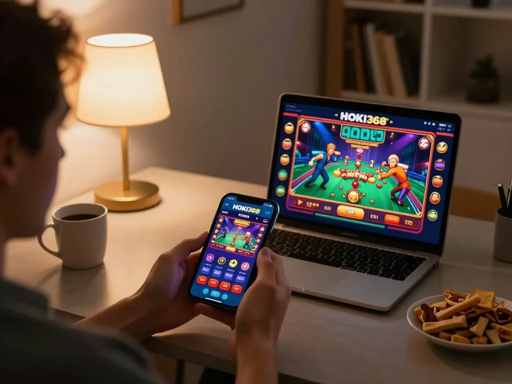 Menikmati pengalaman bermain game online dengan HOKI368 di smartphone dalam suasana yang nyaman