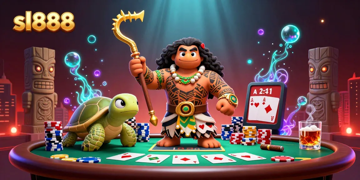 Experience thrilling gameplay at sl888 with a vibrant casino scene featuring dynamic poker elements.