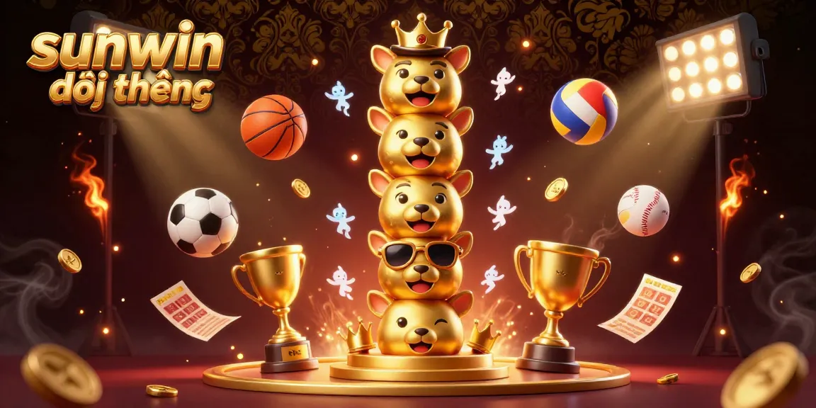 Engage in thrilling gameplay with sunwin đổi thưởng, featuring an exciting 3D totem pole amidst dynamic sports elements.