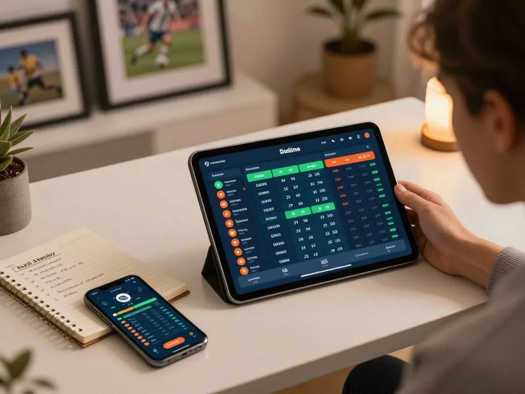 Engaging with the jangkar55 sports betting app on a tablet while analyzing live odds at home.
