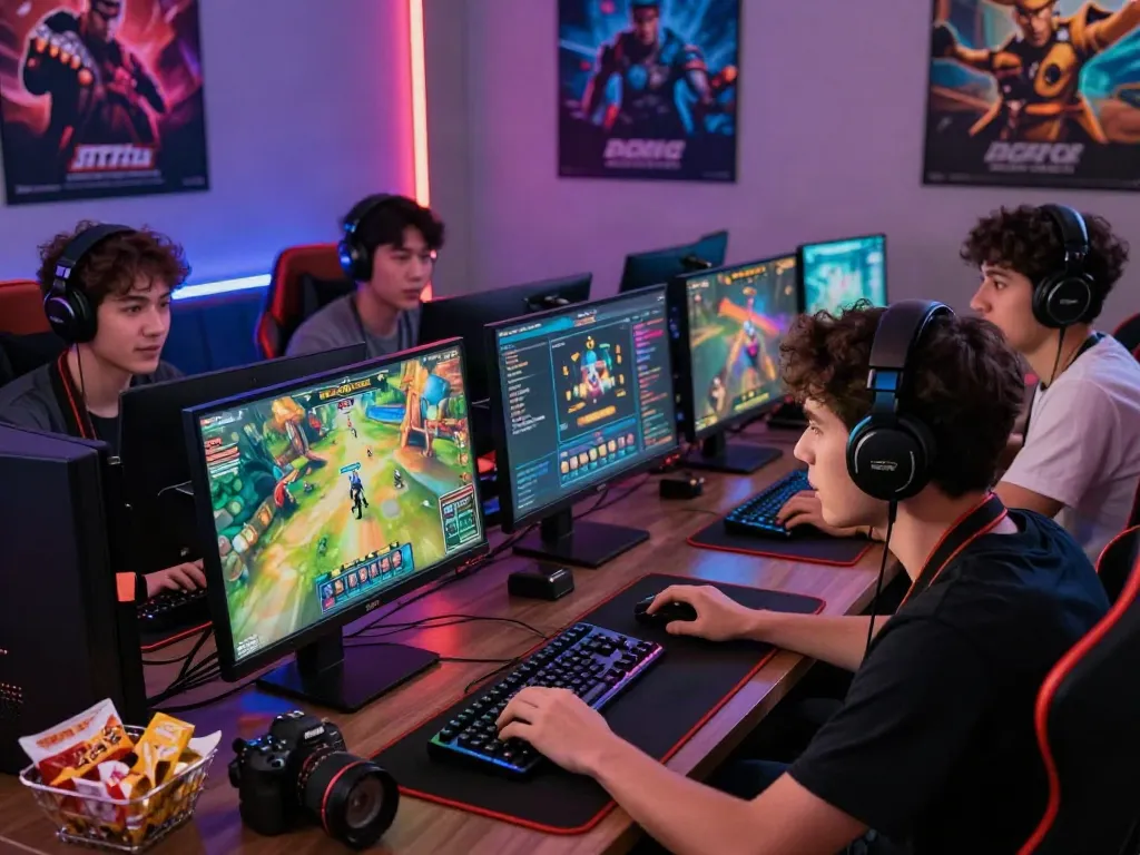 Interactive gaming scene with players discussing Seributoto strategies in a lively atmosphere.