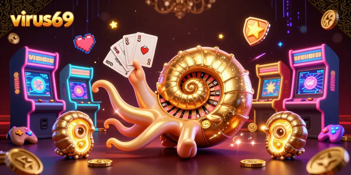 Win big with virus69 at our vibrant online casino featuring a playful 3D nautilus roulette wheel.