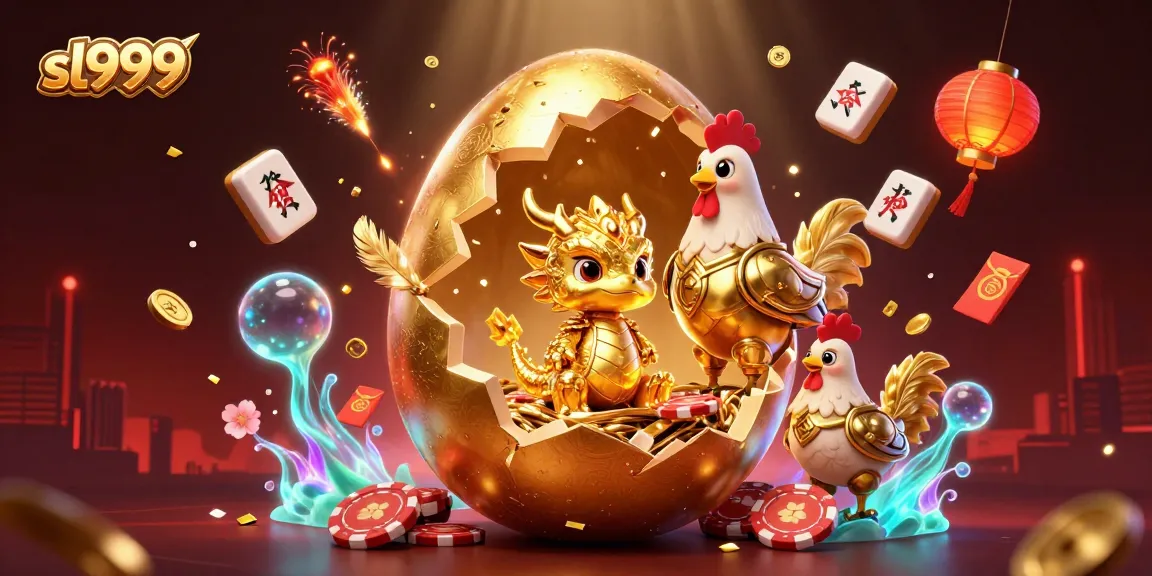 Experience thrilling sl999 gaming as a golden dragon emerges, surrounded by vibrant casino elements.