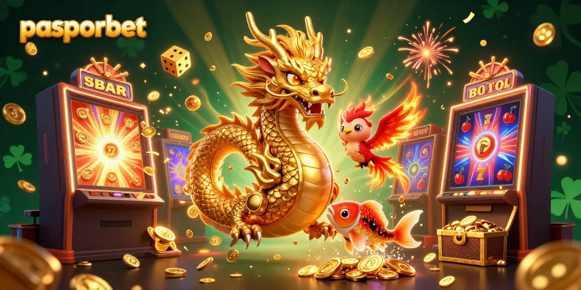 Menangkan jackpot dengan pasporbet di mesin slot yang memukau dengan naga emas dan ikan koi.