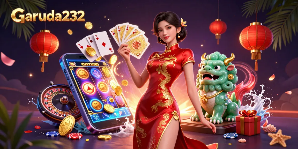 Experience Garuda232 with vibrant 3D casino elements and elegant characters in action.