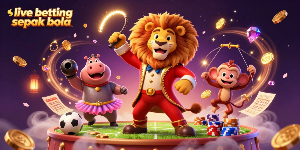 Experience live betting sepak bola with vibrant cartoon characters and dynamic betting action.