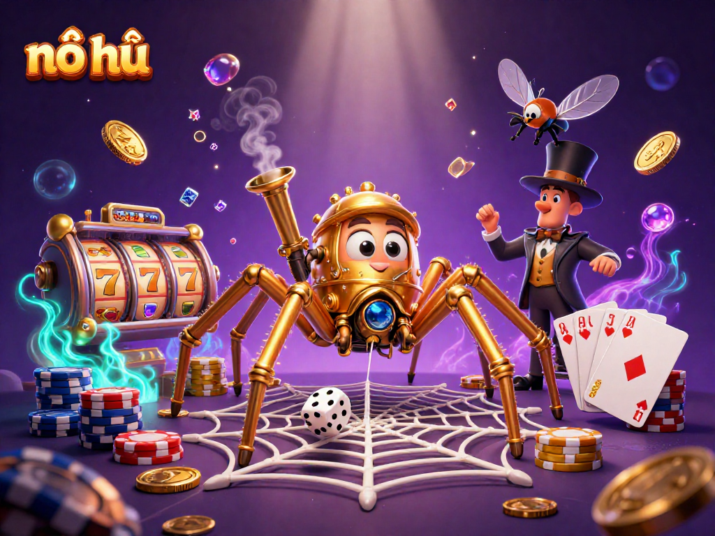 Spin slots and win jackpots with nổ hũ in a vibrant 3D casino scene filled with golden rewards.