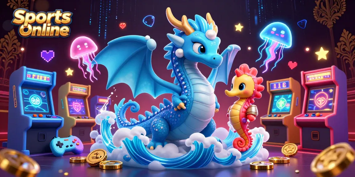 Experience the excitement of Sports Online with a colorful casino-themed 3D illustration featuring dynamic characters.