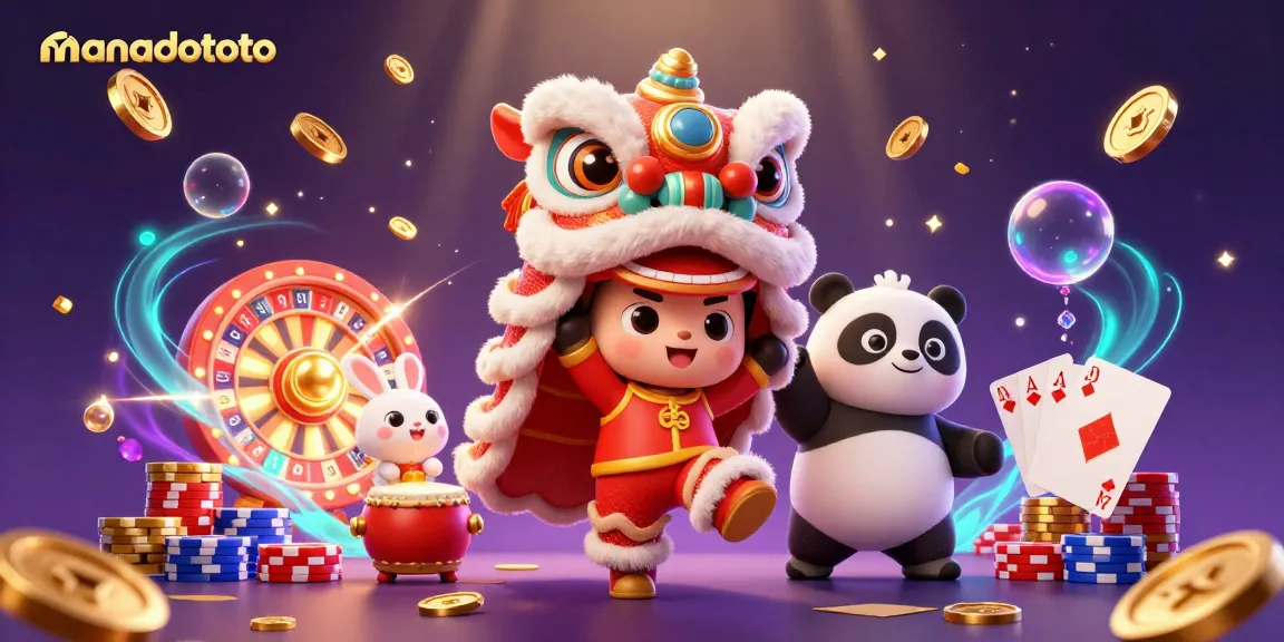 Experience exciting gameplay with manadototo in this vibrant 3D casino scene full of animated characters and winning elements.