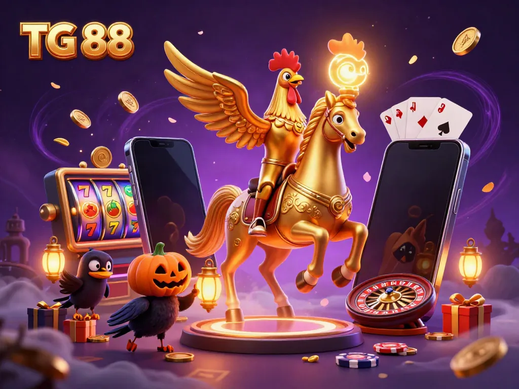 Experience excitement in the TG 88 casino scene with a golden rooster headless horseman.