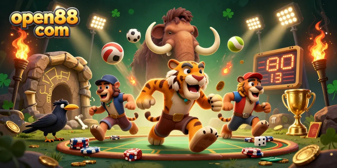 Experience the thrilling world of open88 com with lively gaming characters and dynamic elements in action.