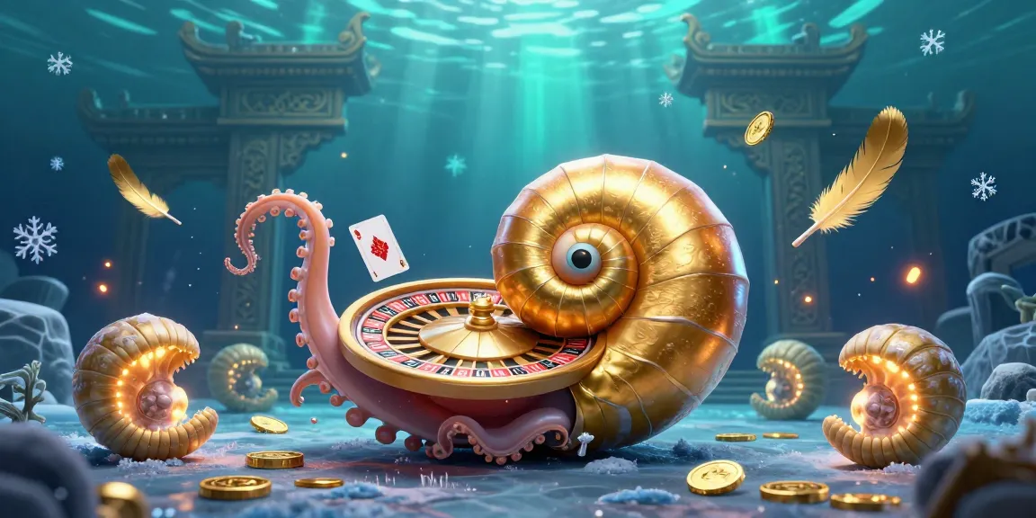 Gambaran komik nerdragecomic yang unik menampilkan nautilus besar bertema kasino.